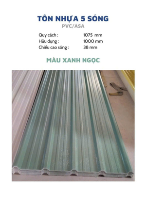 Tole Nhựa PVC/ASA ( Xanh Ngọc )